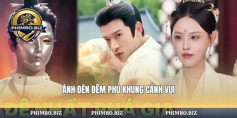 Ánh đèn đêm phủ khung cảnh vui