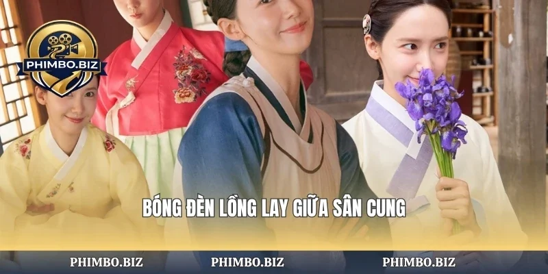 Bóng đèn lồng lay giữa sân cung